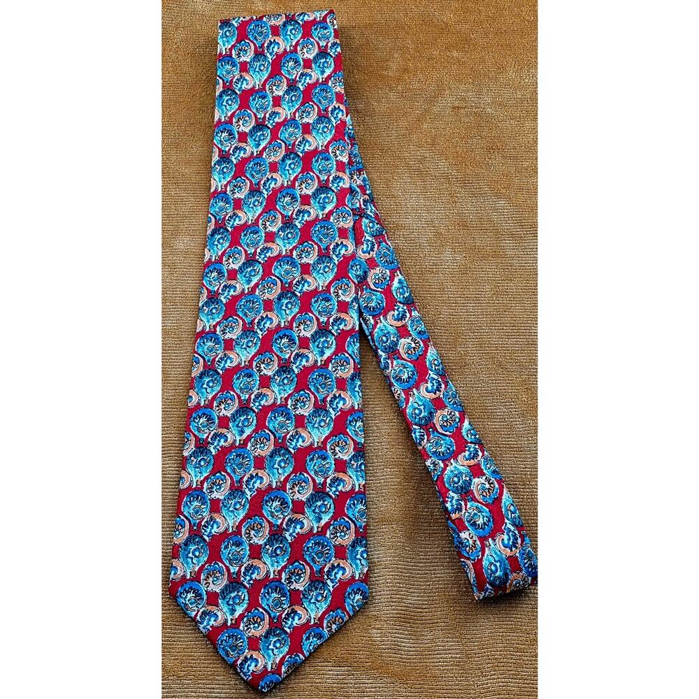 Vintage Boston Trader’s Artistic Pattern Silk Neck Tie – Made in USA